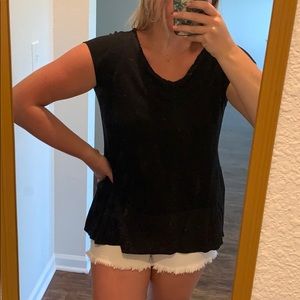 Basic black tee from Anthropologie